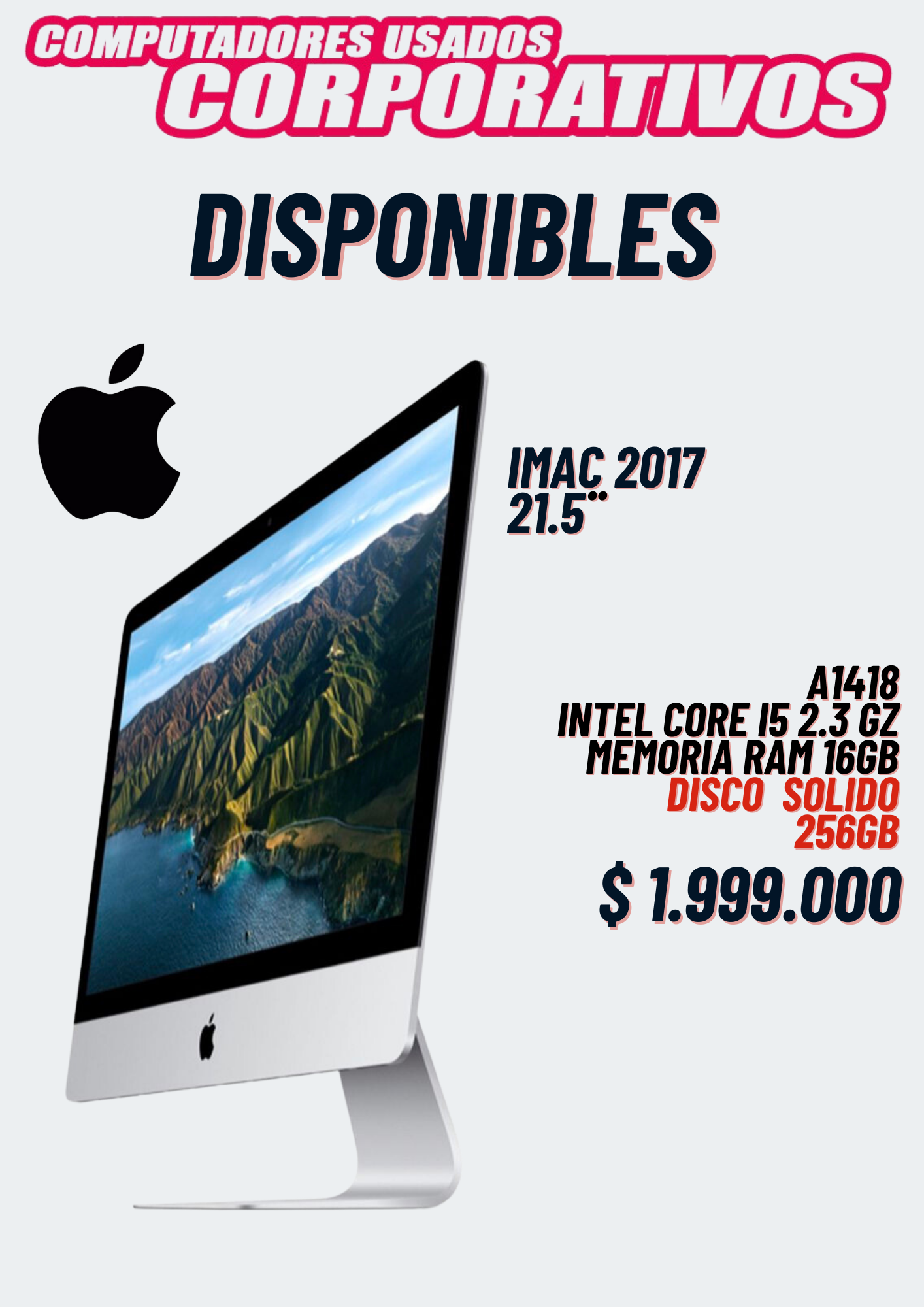 IMac 2017 Intel® Core™ I5   A1418  16 Gb RAM